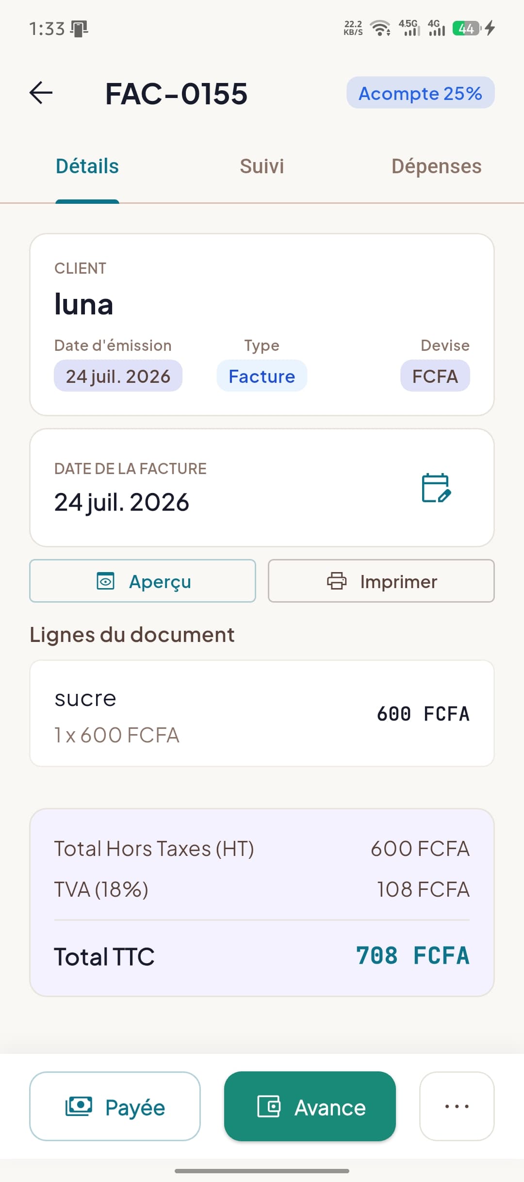 Facture+ - Partage de documents